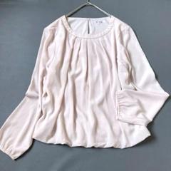 【大きいサイズ】23区　ビジューシフォンブラウス 洗える セレモニー ピンク