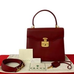 極 美品 オールドグッチ レディロック レザー 2way ショルダーバッグ 茶 極 美品 希少品 GUCCI オールドグッチ ヴィンテージ レディ