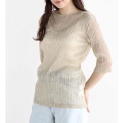 安価 ワタナベ 未使用Vin（ヴァン）クルーネックラメシアー7分丈トップス ジャケット・アウター