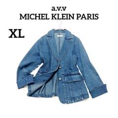 【アーヴェヴェ】デニムテーラードジャケット　XL　ブルー　大人カジュアル