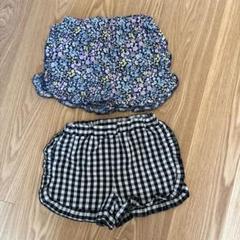 ショートパンツ 100cm 花柄パンツギンガムチェック西松屋ショートパンツセット