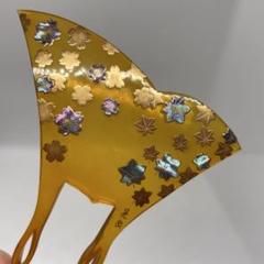 箱070701 晃岳 本鼈甲白甲 螺鈿金蒔絵 雲錦 桜紅葉 バチ 大振り