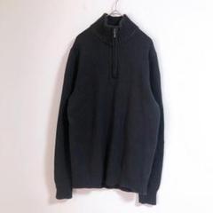 【GOODTHREADS】（XS）ハーフジップハイネックリブニットセーター/無地