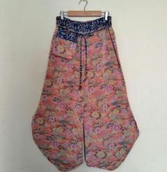 着物パンツ【咲】サルエル スカーチョ ちりめん 和柄 ハンドメイド 着物パンツ【咲】サルエル スカーチョ ちりめん 和柄