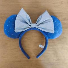 ディズニー カチューシャ ブルー×シルバーリボン
