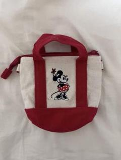 ディズニー　ミニーマウス刺繍ハンドバッグ