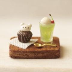 くまカップケーキセット1 ♡ミニチュアフード♡ミニチュア