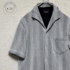 ニコルクラブフォーメン　ストライプ　半袖シャツ　衿ワイヤー入り　白　46
