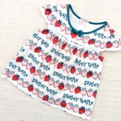 130 シャーリーテンプル ラメイチゴ柄プリント Tシャツ素材の