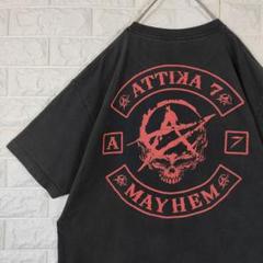 ATTIKA 7 バンドTシャツ スカル デカロゴ US古着 ブラック L