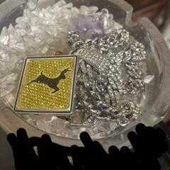 クリスタル装飾 シルバーブレスレット　yellow bucks着用 クリスタル装飾 シルバーブレスレットyellow bucks着用