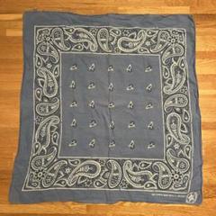 ハンドメイド　中古120 RN13962 ヴィンテージ 中古 バンダナ 送料込 ブルー - メルカリ