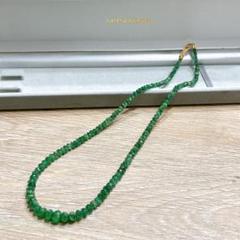 K18 エメラルド 天然石 ビーズネックレス ペンダント グリーン★三越伊勢丹 K18 エメラルド 天然石 ビーズネックレス ペンダント グリーン