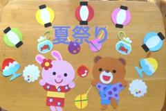 最初から値下げ価格✳︎壁面飾り　夏祭り　夏　提灯　金魚　りんご飴⑤