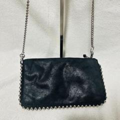 【ZARA】ザラ　スタッズ付ショルダーバッグ 黒　スマホケース　財布　ウォレット
