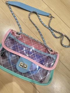 クリアバッグ チェーンバッグ ショルダーバッグ マルチカラー