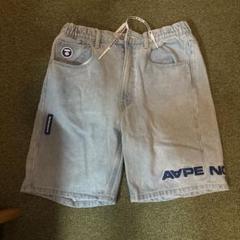 AAPE NOW デニムショートパンツ ライトブルー