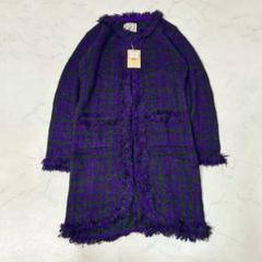 タグ付き Pixcie Heart 千鳥格子 ジャガード ロング カーディガン