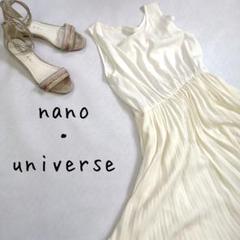 【nano・universe 】ノースリーブ ロングワンピース プリーツスカート