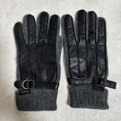 (お値下げ)LANVIN レザーウール手袋 グレー