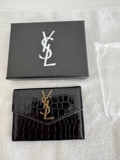 【美品】 【箱あり】 SAINT LAURENT ブラック名刺入れ 新品未使用、SAINT LAURENT ブラック カードケース名刺ケース即