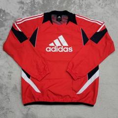 adidas アディダス ピステ 長袖 M レッド ホワイト 裏メッシュ