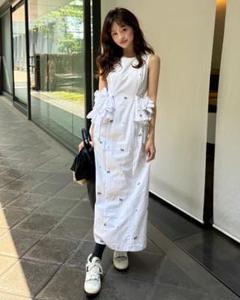 bibiy ワンピース　リボン　白　新品 BIBIY. MADE | CAMELLIA RIBBON DRESS WHITE｜Bibiy.