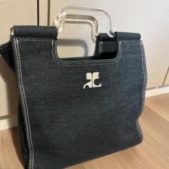 ⭐️希少クレージュデニムバック クレージュ デニム トートバッグ クリアハンドル ミニ courreges