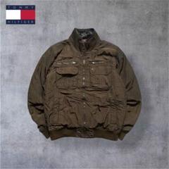 00s TOMMY HILFIGER ダークブラウン中綿ジャケットMブラウン