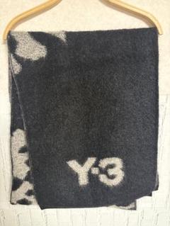Y-3 マフラー 黒 赤い刺繍