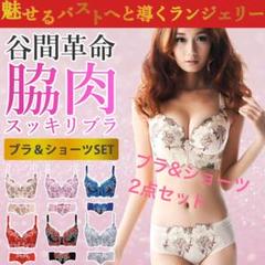 脇肉補正ブラジャー&ショーツセット