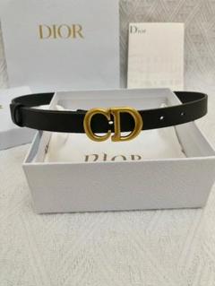 Dior ブラックレザーベルト CDロゴ
