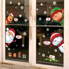 YULOONGクリスマスの静電気ステッカー サンタクロースクリスマスツリー