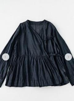 【美品】ネストローブnest Robe ラミー墨インディゴ染めラバリブラウス ラミー墨インディゴ染めラバリブラウス｜nest Robe / CONFECT
