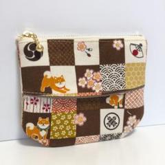 おさんぽ日和の柴犬　ティッシュケース ミニポーチ　ハンドメイド
