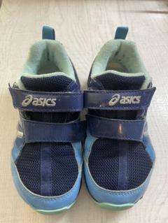 asics キッズシューズ ネイビー/ライトブルー