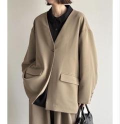 ジャケット・アウター ARULLE collarless cocoon jacket ARULLE collarless cocoon jacket - メルカリ