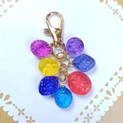 夏の夜の煌めきドロップキーホルダー