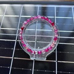 ピンクメノウのグラデーションビーズブレスレット