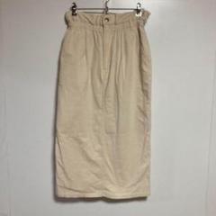 outdoor　ベージュ タイトスカート ロング丈 サイドポケット付き