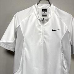 美品 ナイキ NIKE ハーフジップ Tシャツ モックネック ウェアー L 白