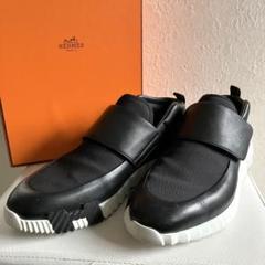 Hermes エルメス ベルクロ バウンシング スニーカー レザー 27 黒