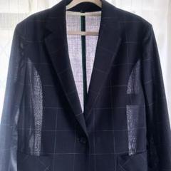 美品 Paul Smith 薄手 チェック テーラードジャケット 紺 現行タグ