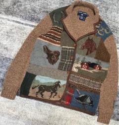 幻 スペシャル 90's POLO SPORT パッチワーク ニットジャケット 幻 スペシャル 90's POLO SPORT パッチワーク ニットジャケット