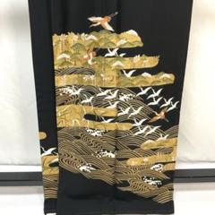 専用C993正絹　黒留袖　比翼付　五つ紋　作家物落款　鳳凰　金駒刺繍　金箔　着物 専用C993正絹 黒留袖 比翼付 五つ紋 作家物落款 鳳凰 金駒刺繍
