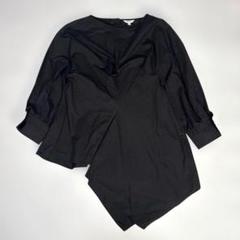 お取引き中エンフォルド アシンメトリー スビン天竺変形 カットソー 黒 38 M 美品】ENFOLD スビン天竺 アシンメオーバルTシャツ ボルドー 38