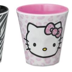 ハローキティ メラミンカップ アベイル キティ ヒョウ柄 ピンク 1点