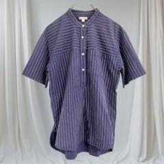 GAP ストライプ スタンドカラーシャツ 半袖 XS ユニセックス 夏服