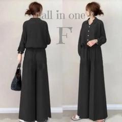 ワイドパンツ シャツ　オールインワン セレモニー 体型カバー とろみ生地 海外