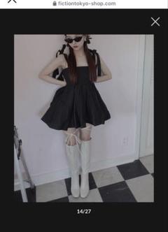 fiction tokyo リボンショートパンツ ブラック サイドリボンニットショートパンツ /Side Ribbon Knit Short